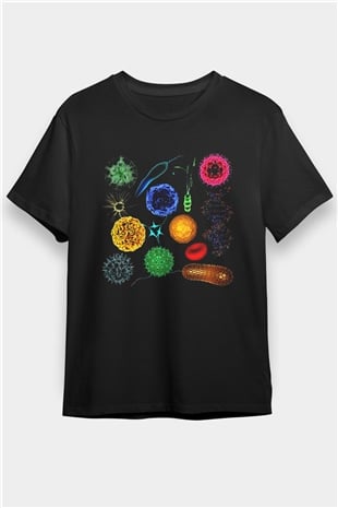 Mikrobiyolog Siyah Unisex Tişört T-Shirt - TişörtFabrikası