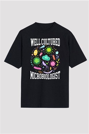 Mikrobiyolog Siyah Oversize Tişört Oversize T-shirt - TişörtFabrikası