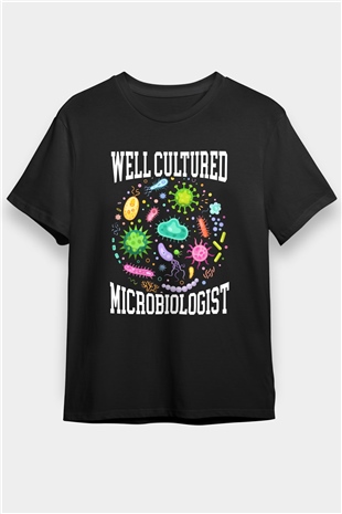 Mikrobiyolog Siyah Unisex Tişört T-Shirt - TişörtFabrikası