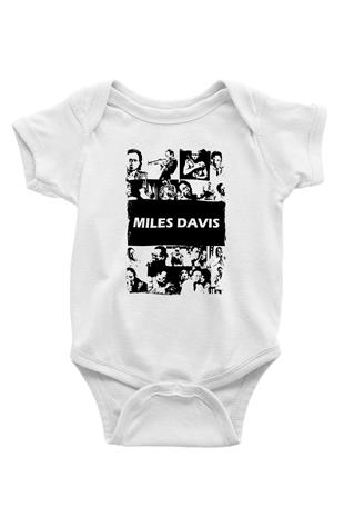 Miles Davis Baskılı Beyaz Unisex Bebek Body - Zıbın