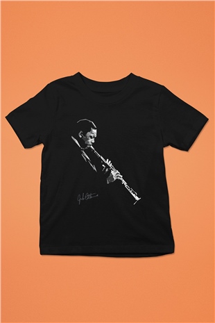 Miles Davis Baskılı Unisex Siyah Çocuk Tişört - Tshirt