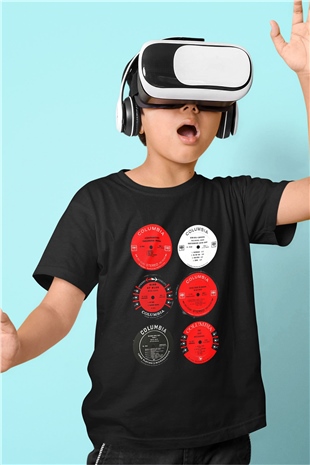 Miles Davis Baskılı Unisex Siyah Çocuk Tişört - Tshirt