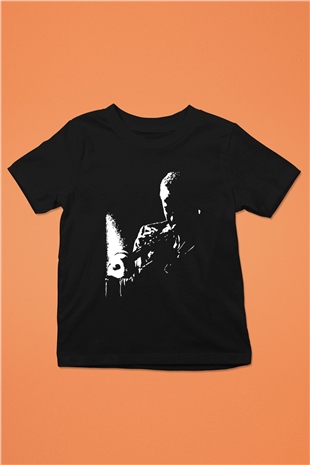 Miles Davis Baskılı Unisex Siyah Çocuk Tişört - Tshirt