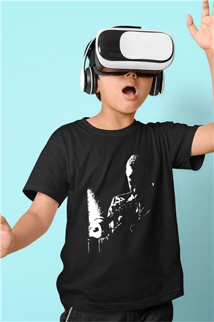 Miles Davis Baskılı Unisex Siyah Çocuk Tişört - Tshirt