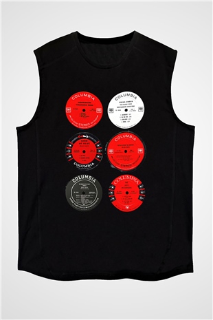 Miles Davis Baskılı Unisex Siyah Kolsuz Tişört - Tshirt