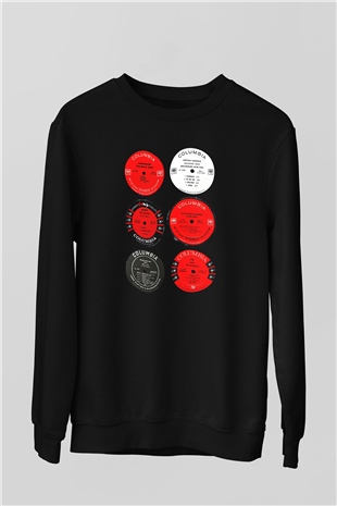 Miles Davis Baskılı Unisex Siyah Sweatshirt