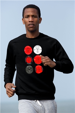 Miles Davis Baskılı Unisex Siyah Sweatshirt