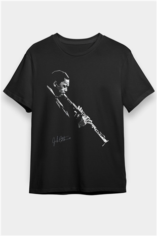 Miles Davis Baskılı Unisex Siyah Tişört - Tshirt