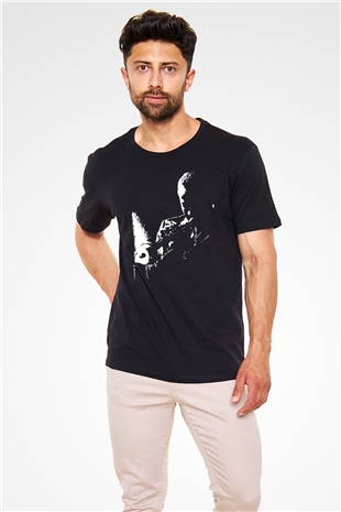Miles Davis Baskılı Unisex Siyah Tişört - Tshirt