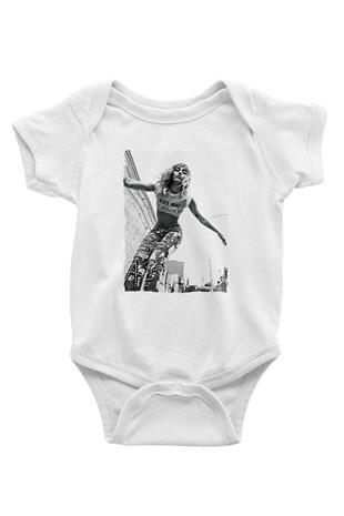 Miley Cyrus Baskılı Beyaz Unisex Bebek Body - Zıbın