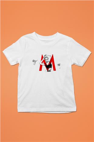 Miley Cyrus Baskılı Beyaz Unisex Beyaz Çocuk Tişört - Tshirt