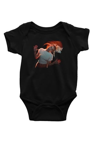 Miley Cyrus Baskılı Unisex Siyah Bebek Body - Zıbın