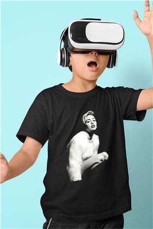Miley Cyrus Baskılı Unisex Siyah Çocuk Tişört - Tshirt