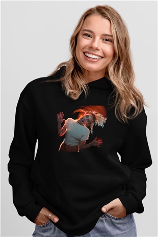 Miley Cyrus Baskılı Unisex Siyah Hoodie
