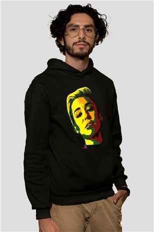 Miley Cyrus Baskılı Unisex Siyah Hoodie
