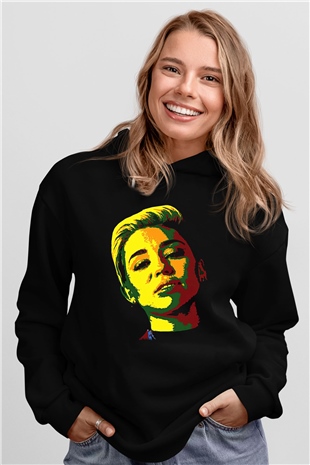 Miley Cyrus Baskılı Unisex Siyah Hoodie