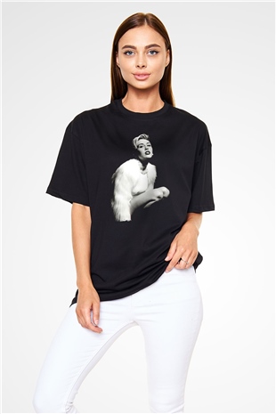 Miley Cyrus Baskılı Unisex Siyah Oversize Tişört - Tshirt