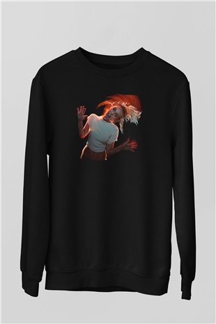 Miley Cyrus Baskılı Unisex Siyah Sweatshirt