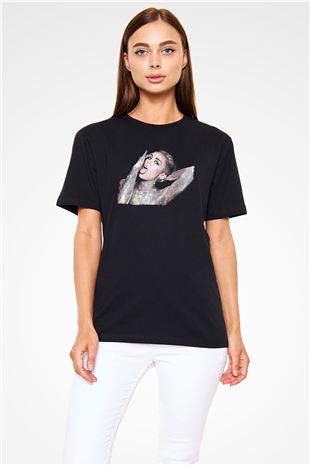 Miley Cyrus Baskılı Unisex Siyah Tişört - Tshirt