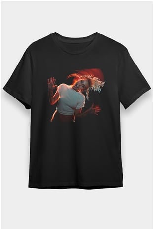 Miley Cyrus Baskılı Unisex Siyah Tişört - Tshirt