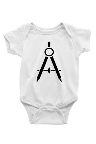 Mimar Baskılı Beyaz Unisex Bebek Body - Zıbın