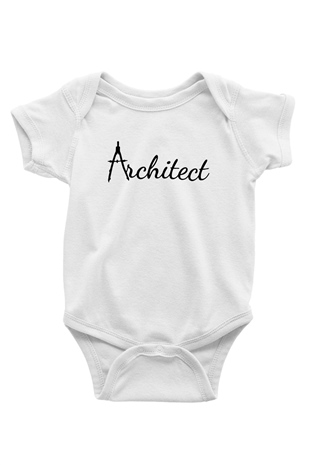 Mimar Baskılı Beyaz Unisex Bebek Body - Zıbın