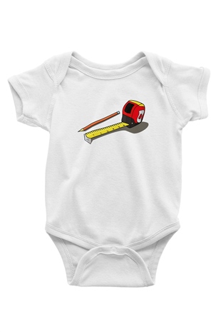 Mimar Baskılı Beyaz Unisex Bebek Body - Zıbın