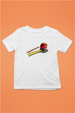 Mimar Baskılı Beyaz Unisex Çocuk Tişört