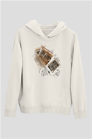 Mimar Beyaz Unisex Hoodie