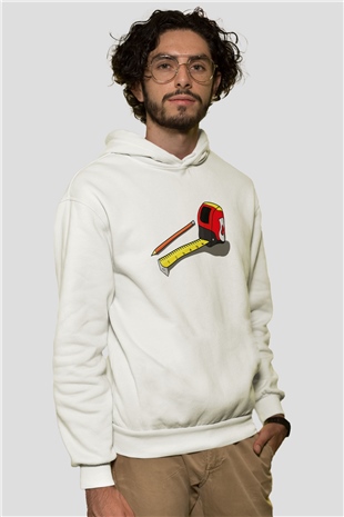 Mimar Beyaz Unisex Hoodie