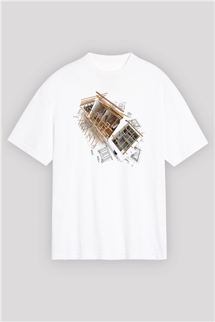 Mimar Beyaz Unisex Oversize Tişört T-Shirt