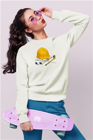 Mimar Beyaz Unisex Sweatshirt