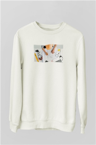 Mimar Beyaz Unisex Sweatshirt