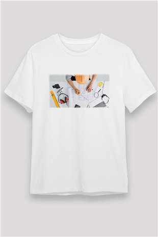 Mimar Beyaz Unisex Tişört T-Shirt - TişörtFabrikası