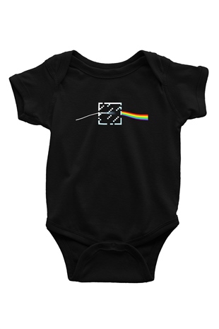Minecraft Baskılı Siyah Bebek Body - Zıbın