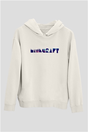 Minecraft Beyaz Unisex Hoodie