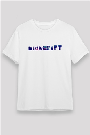 Minecraft Beyaz Unisex Tişört