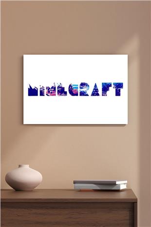 Minecraft Desenli Ahşap Mdf Tablo 40 cm x 60 cm