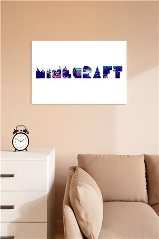 Minecraft Desenli Ahşap Mdf Tablo 40 cm x 60 cm