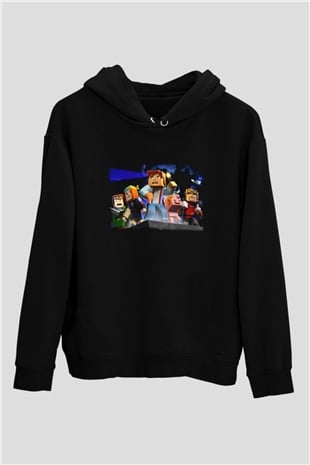 Minecraft Siyah Unisex Hoodie