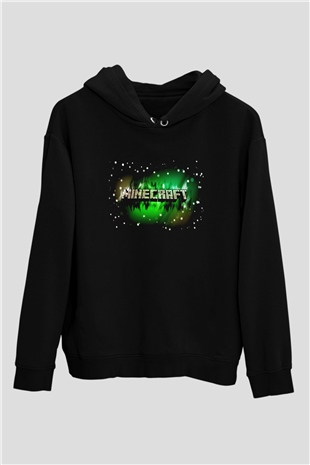 Minecraft Siyah Unisex Hoodie