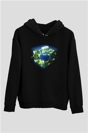 Minecraft Siyah Unisex Hoodie