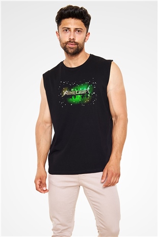 Minecraft Siyah Unisex Kolsuz Tişört