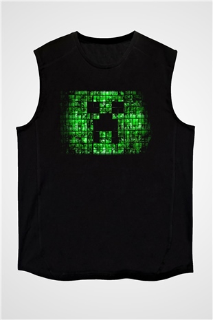 Minecraft Siyah Unisex Kolsuz Tişört