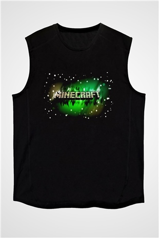 Minecraft Siyah Unisex Kolsuz Tişört