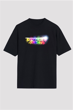 Minecraft Siyah Unisex Oversize Tişört