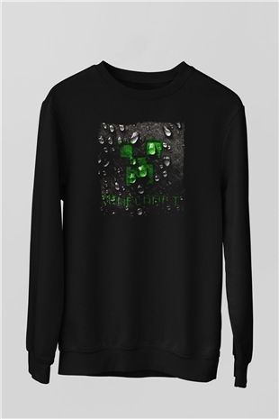 Minecraft Siyah Unisex  Sweatshirt