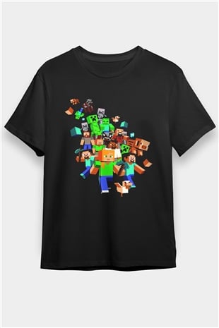Minecraft Siyah Unisex Tişört T-Shirt