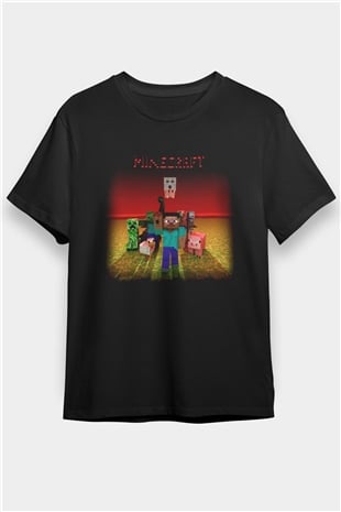 Minecraft Siyah Unisex Tişört T-Shirt