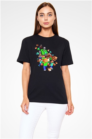 Minecraft Siyah Unisex Tişört T-Shirt